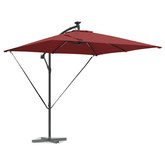 Parasol plażowy z paskami LED terakota 249 x 249 x 250 cm