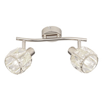 Dubai lampa sufitowa listwa chromowy 2x40W E14 klosz chromowy kryszt transp