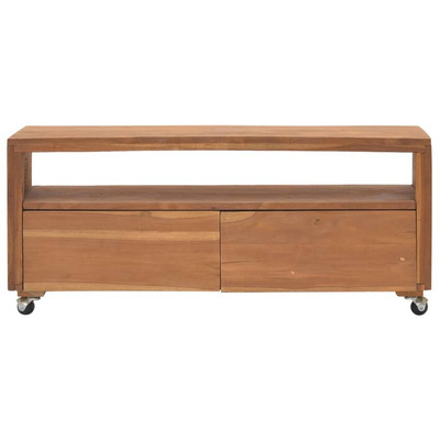 vidaXL Szafka z kółkami pod TV, 110x30x40 cm, lite drewno tekowe
