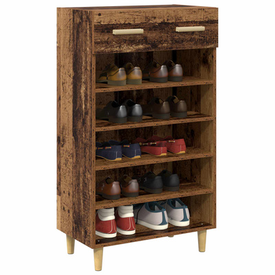 Szafka na buty z szufladą z półką Stare drewno 60 x 35 x 105 cm