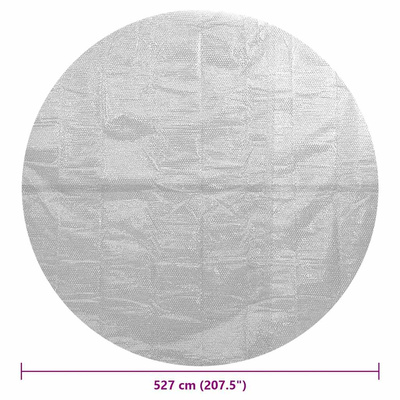 Pływająca folia solarna z PE, 527 cm, szara