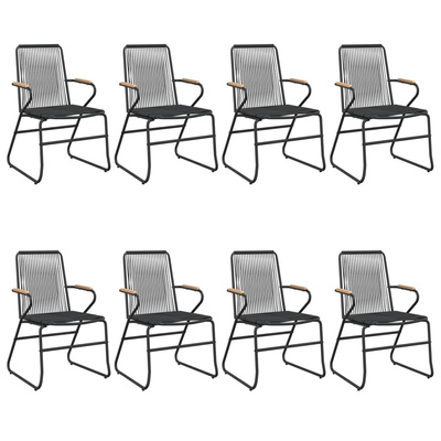 9-częściowy zestaw mebli ogrodowych, czarny, rattan PVC