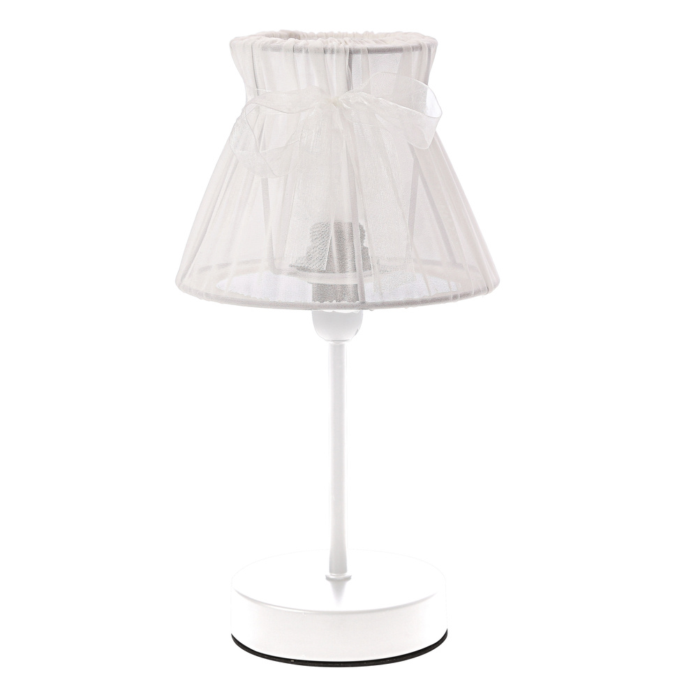 SIGALEA lampka stołowa biały 1x40W E14 abażur biały