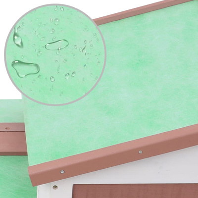 Duża klatka dla królików, brązowo-biała, 145x45x84 cm, drewno