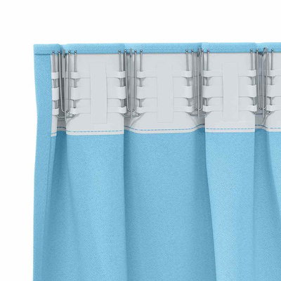 Firany blackout z kółkami 2 pcs Jasnoniebieski 260 x 140 cm