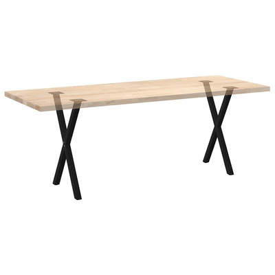 Nogi do stołu jadalnego w kształcie litery X 2 szt. Czarne 57x(72-73) cm Stal