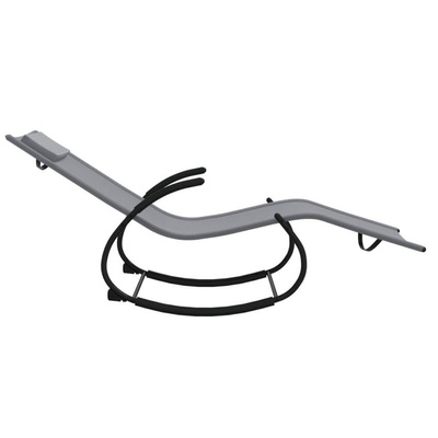 vidaXL Leżaki, bujane, 2 szt., stal i tworzywo textilene, szare