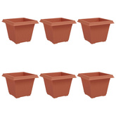 Kwadratowa doniczka na kwiaty 6 pcs Czerwony ceglasty