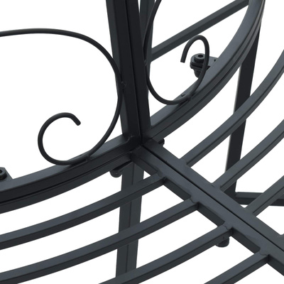 Ławka Drzewna 8 -osobowy Ø 160 x 89 cm steel Czarny Okrągły