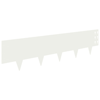 Krawężnik do trawnika 20 szt. 100 x 25 cm Stal Biały