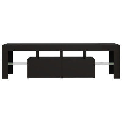 vidaXL Szafka pod TV z oświetleniem LED, czarna, 140x36,5x40 cm
