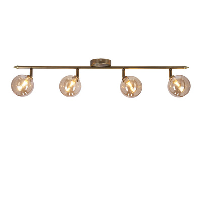 Rodia lampa sufitowa listwa patynowy 4x40w g9 klosz bursztynowy