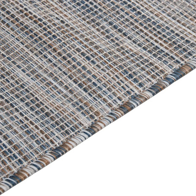 Dywan zewnętrzny o płaskim splocie, 80x250cm, brązowo-niebieski