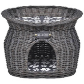 vidaXL Legowisko i drapak dla kota, z poduszką, wiklinowe