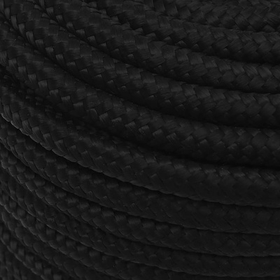 vidaXL Linka robocza, czarna, 12 mm, 25 m, poliester