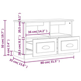 vidaXL Szafka pod TV, czarna, 80x35x50 cm, materiał drewnopochodny