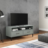 vidaXL Szafka pod TV OSLO, metalowe nóżki, szara, sosnowa model standard