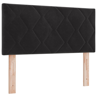 Łóżko z pojemnikiem i materacem LED Czarny 100 x 200 cm Welur