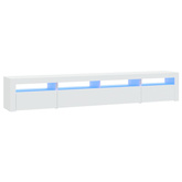 vidaXL Szafka pod TV z oświetleniem LED, biała, 240x35x40 cm