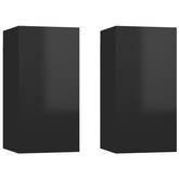 vidaXL Szafki telewizyjne 2 szt., wysoki połysk, czarne, 30,5x30x60 cm