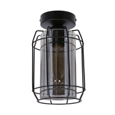 Jonera lampa sufitowa czarny 1X40 E27 klosz dymiony 31-08404