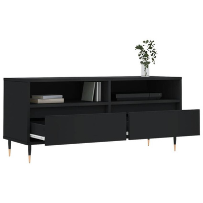 vidaXL Szafka pod TV, czarna, 100x34,5x44,5cm, materiał drewnopochodny