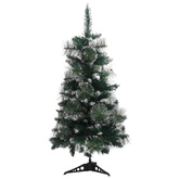 vidaXL Sztuczna choinka ze stojakiem, zielono-biała, 90 cm, PVC