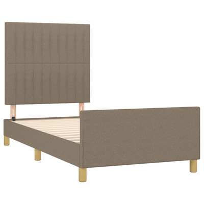 vidaXL Rama łóżka z zagłówkiem, kolor taupe, 90x200 cm, obita tkaniną wariant 4