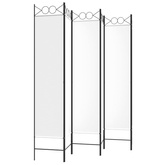 Parawan 6-panelowy, biały, 240x200 cm, tkanina