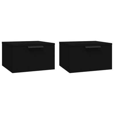 vidaXL Wiszące szafki nocne, 2 szt., czarne, 34x30x20 cm