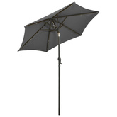 Parasol ogrodowy z LED, antracytowy, 200x211 cm, aluminium
