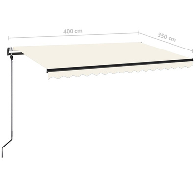 Automatycznie zwijana markiza, LED i czujnik wiatru, 400x350 cm