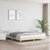 vidaXL Rama łóżka z zagłówkiem, kremowa, 180x200 cm, obita tkaniną model standard