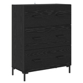Highboard Czarny Dąb 69,5 x 34 x 180 cm Drewno inżynieryjne