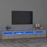 Szafka pod TV z oświetleniem LED, szarość betonu, 240x35x40 cm vidaXL