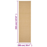 vidaXL Dywanik, naturalny sizal, 100x350 cm