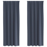 Firany blackout z kółkami 2 pcs Antracyt 225 x 140 cm Poliester