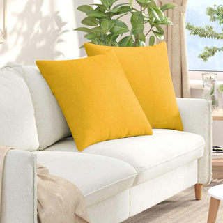 Poduszki na sofę 2 pcs Jasnożółty 60 x 60 cm Tkanina sztruksowa