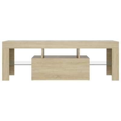 vidaXL Szafka pod TV z oświetleniem LED, dąb sonoma, 120x35x40 cm wariant 4