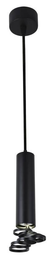 Lampa wisząca tuba czarna z regulowanymi pierścieniami pojedyncza