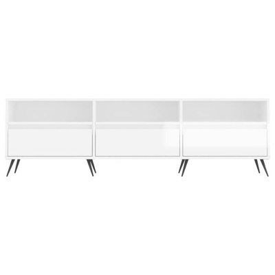 vidaXL Szafka pod TV, wysoki połysk, biała, 150x30x44,5 cm