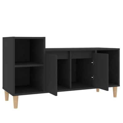 vidaXL Szafka pod TV, czarna, 100x35x55 cm, materiał drewnopochodny