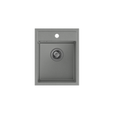 JOHNNY 90 GraniteQ zlewozmywak granitowy silver stone 1-komorowy z/o (39x50x20), z syfonem stal szlachetna