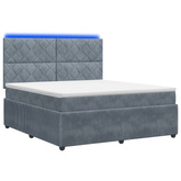 Łóżko z box spring LED z materacem ciemnoszary 180 x 200 cm