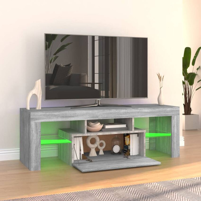 vidaXL Szafka pod TV z LED, szary dąb sonoma, 120x35x40 cm
