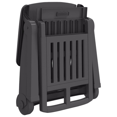 Składany leżak na kółkach, antracytowy, PP