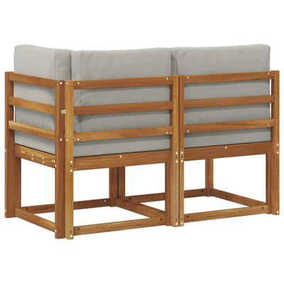 Modułowa sofa na zewnątrz 2 Sztuka Naturalny i Jasny Szary