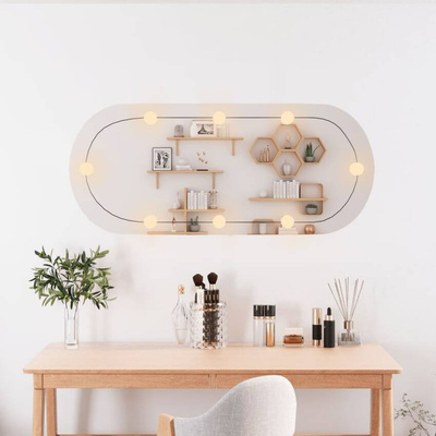 vidaXL Lustro ścienne z LED, 40x90 cm, szklane, owalne