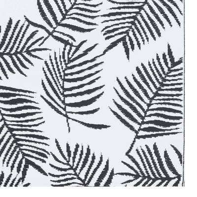 vidaXL Dywan na zewnątrz, biało-czarny, 190x290 cm, PP