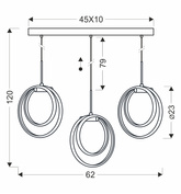 Lampa wisząca Croma metalowa czarna do salonu LED z osłonką białą